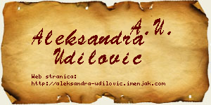 Aleksandra Udilović vizit kartica